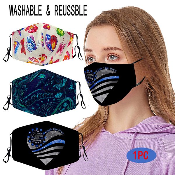 

hawaiian tropical flower print design reusable protection mask mouth cover windproof face shield mascarillas masques