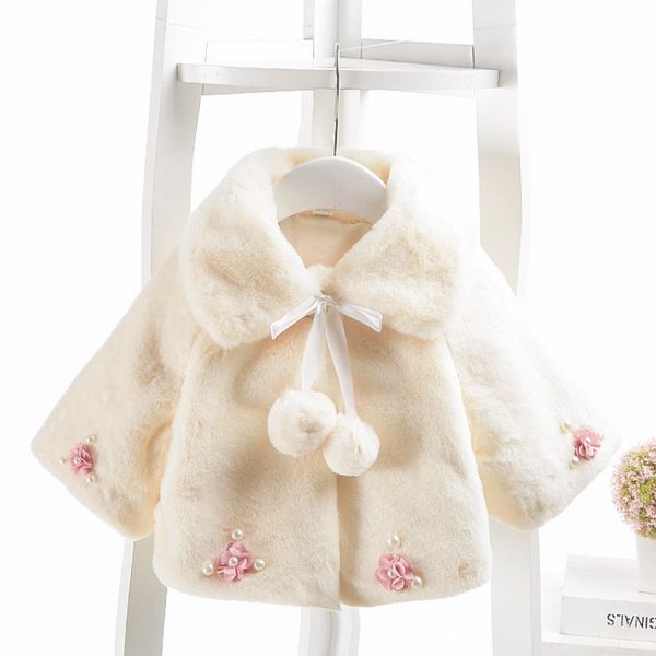 

3color infant baby girls 0-3y coat autumn winter warm baby girl clothes coat cloak jacket cute kids flower pattern outerwear 1029, Blue;gray