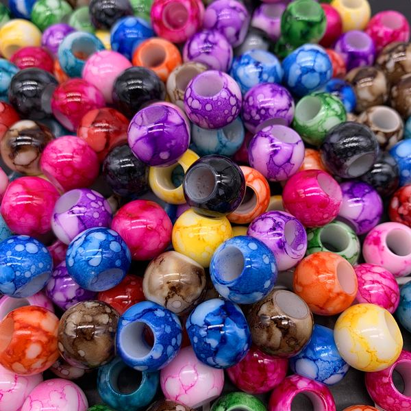 

30pcs 12x10mm big hole round acrylic beads for jewelry making diy accessory