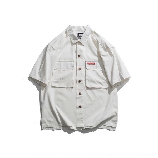 

hrfyv xinchen summer 2020 new tooling shirt short-sleeved shirt men's casual versatile fashion simple washed short-sleeved pmqdy, Blue