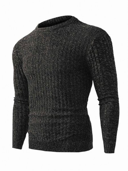 

men textured marled knit sweater r266#, White;black