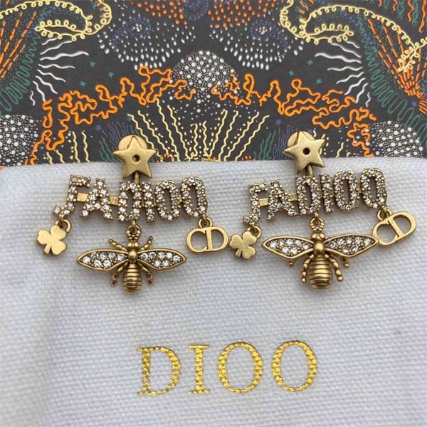 

alphabet alphabet star bee short tassel earrings windnet red style, Black