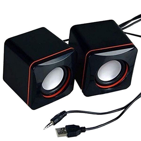 

mini portable speaker compact stereo small square 3.5 mm audio jack lapdeskcomputer usb speaker for pc/phones/mp3/mp4