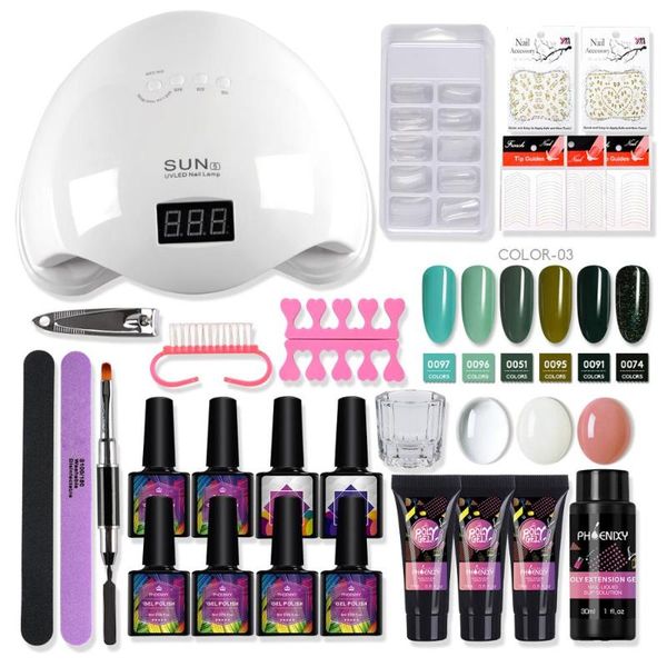 

nail art kits 8ml gel varnish set soak off design tool kit with 36/48w lamp dryer polish