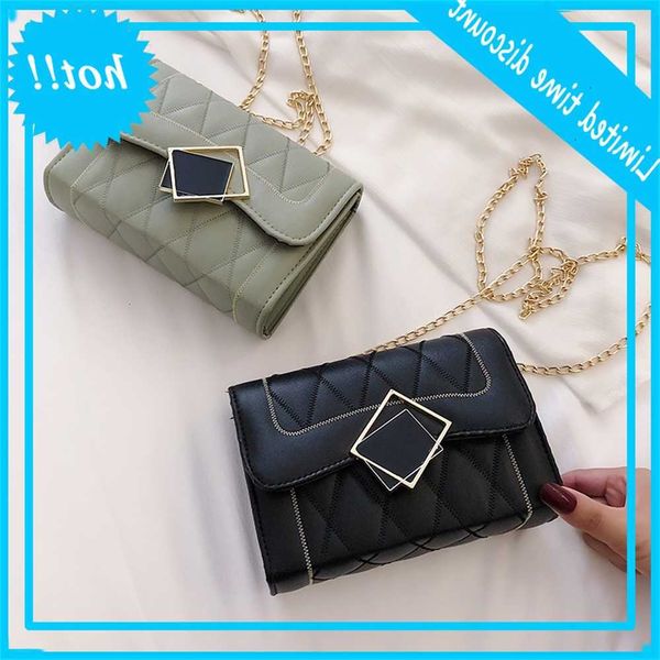 

korean fashion women's lingge small square single shoulder messenger chain bag