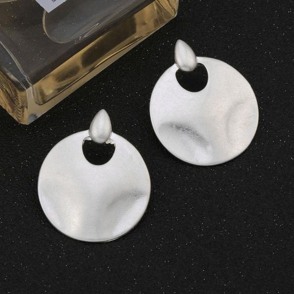 

dangle & chandelier statement big silver round earring for women vintage geometric crush exaggerated earrings fashion jewelry punk party gif