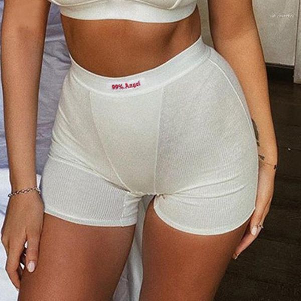 

women's shorts 2021 women summer sport gym high waist bodycon casual black white cotton slim femme cycling biker shorts1, White;black