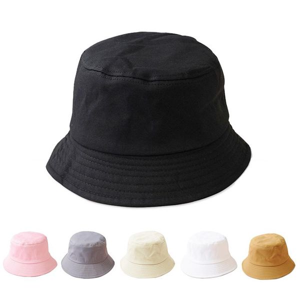 

wide brim hats solid color bucket hat winter autumn cotton fisherman outdoor women panama hip hop cap beanie, Blue;gray
