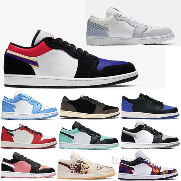 

shadow pairs shoes jumpman 1 low men women 1s basketballs shoes unc 3 travis scotts royal toe obsidian mens sports rx-4, Black