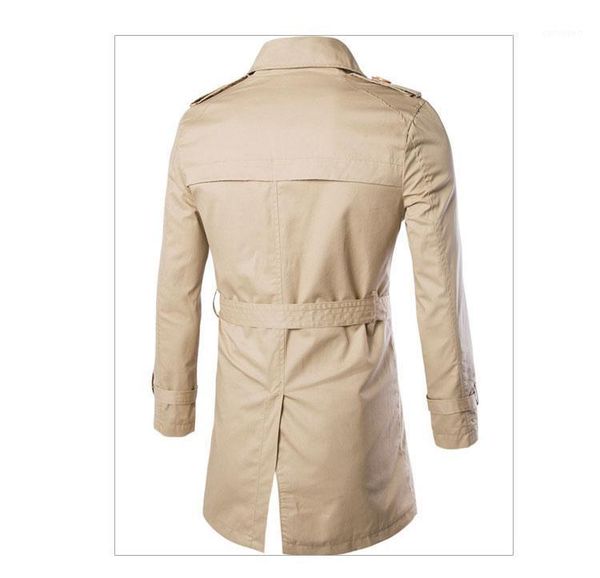 

men's trench coats 2021 mens slim fit coat long section jacket jaqueta spring autumn casual outwear men wear double breasted -xxl1, Tan;black