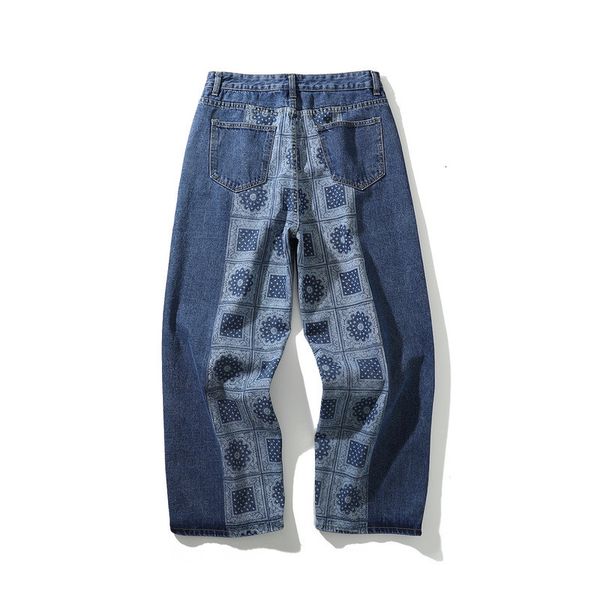 

new 2021 kiryaquy high luxury man west coast bloods cotton denim comfortable jeans straight-line s-xl # d16 1 oqo5, Blue