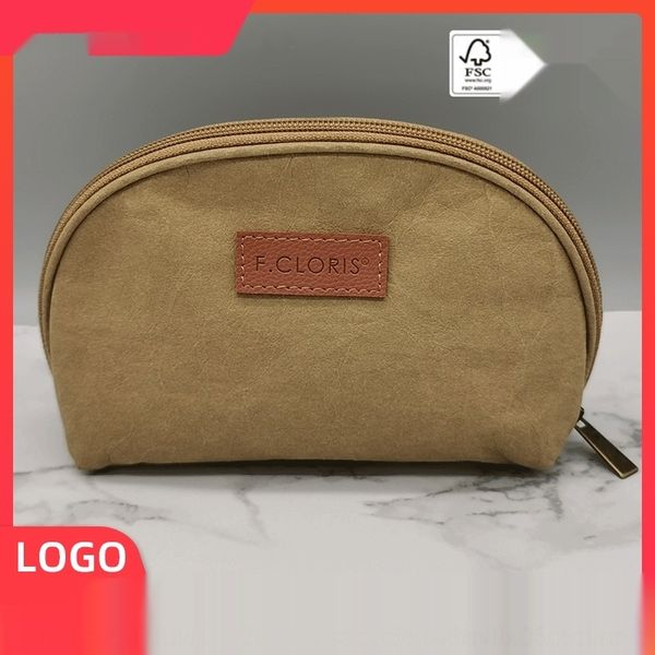 

2ewjj kraft paper portable portable small ins simple kraft cosmet storage storage baglarge capacity for wash bag women multifunctional shell