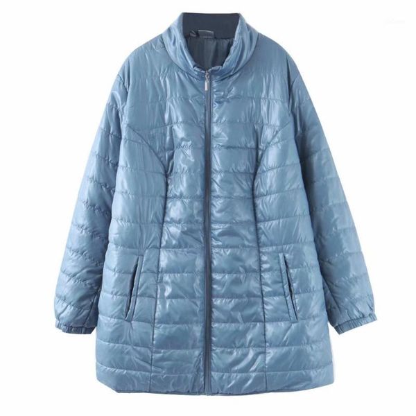

casual blue woman down jacket 2019 winter new fashion solid nabdarin collar ladies coat elegant loose skirt type female coat1, Black