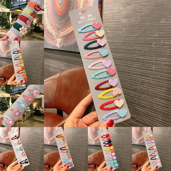

5/10/ sets cartoon cute baby kid girl hair pin accessories animal fruit flower card hair clips for girls