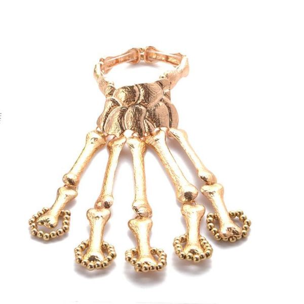 

finger skeleton bracelet for women wearing in the ghost hip halloween punk fashion creative skull hop bracelet finger skele k4a1, Golden;silver