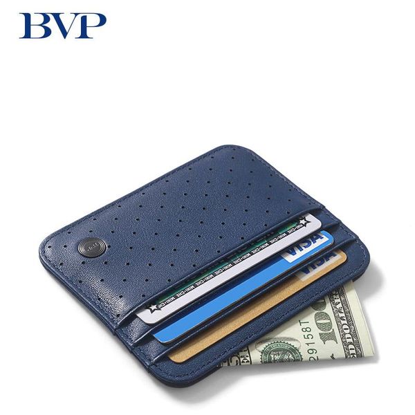 

bvp brand men genuine leather business holder fashion blue card bag male small wallet pocket purse j50, Brown;gray