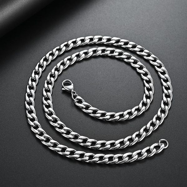 

60cm 5mm/7mm stainless steel single twisted necklace chain for pendant silver color