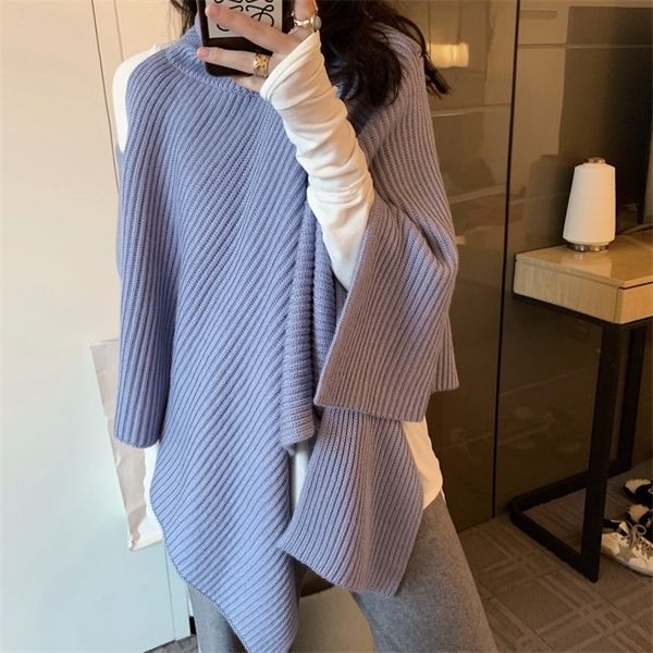 

tvvovvin sweater asymmetry turtleneck knit sweater women irregular batwing sleeve vintage casual women sweaters pullovers kav5 h1211, White;black