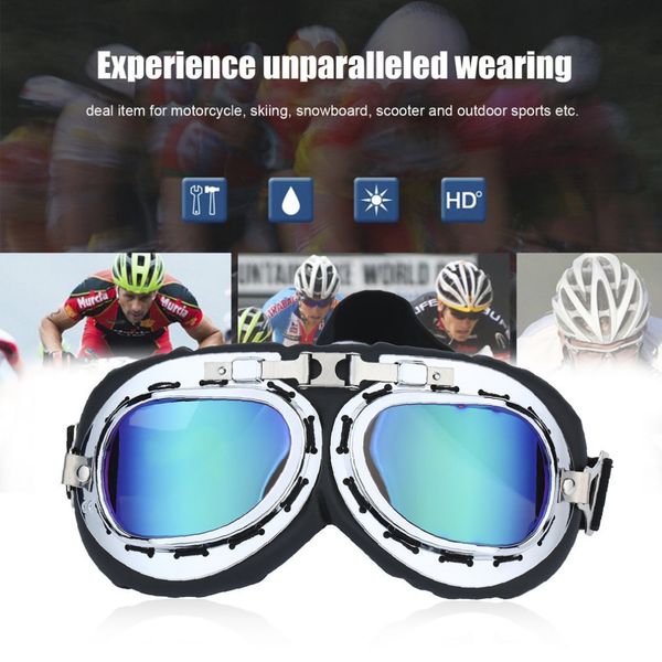 

glasses 1pcs scooter motorcycle pilot goggles helmet vintage anti-uv motocross windproof car-styling new selling hot