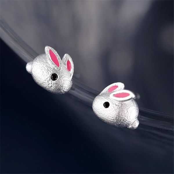 

2020 women's earring cute small animal pink studs tibetan silver studs orecchini brincos kids girls christmas gifts, Golden;silver