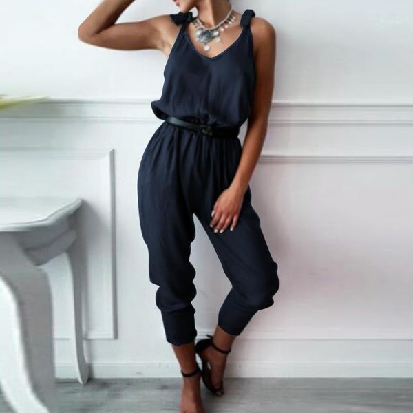 

zenzea women rompers summer v neck jumpsuits casual elegant office ladies overalls lace up solid playsuits plus size pants1, Black;white