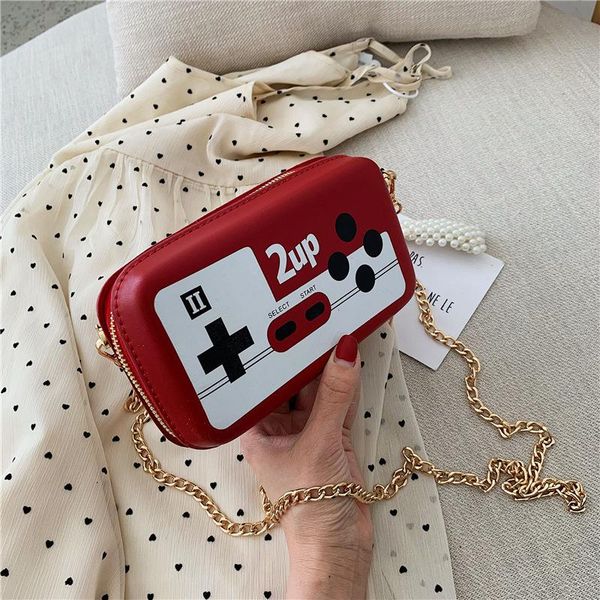 

women's single shoulder bag tape printing girls' crossbody bag ladies personality design square chain shoulder dropshiping