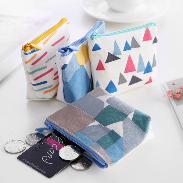

2021 canvas purse small coin purse mini zipper change purse pouch for women girls, Red;black
