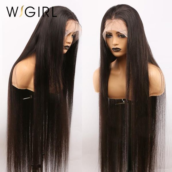 

lace wigs wigirl 28 30 inch 13x4 front human hair pre plucked brazilian straight remy frontal wig for black women, Black;brown