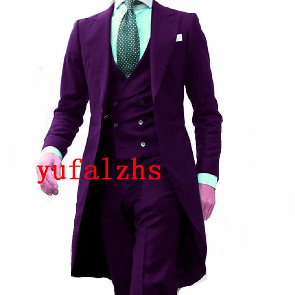 

custom-made one button groomsmen peak lapel groom tuxedos men suits wedding/prom/dinner man blazer(jacket+pants+tie+vest) w507, Black;gray