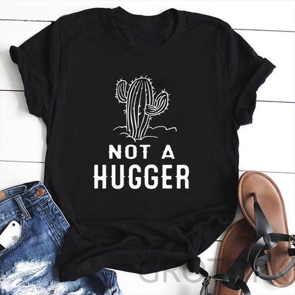 

not a hugger письмо футболка casual стильной каваи лето хлопок tee vintgae эстетической camisetas котировка художественные топ футболка, White