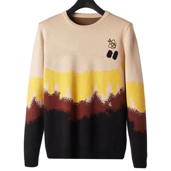 

street fashion mens sweater 2021 stylist bee sweaters men women couples hip hop long sleeve pullover kinted sweater, White;black
