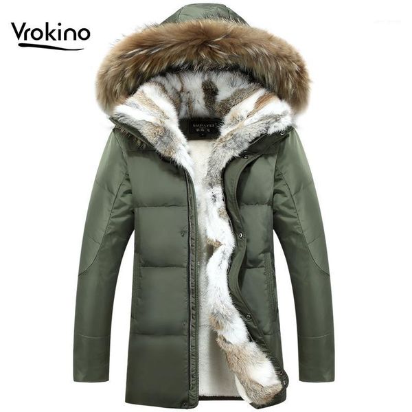 

2019 winter new arrival men's long winter jacket down jacket men's fashion big collar thick hooded warm1, Black