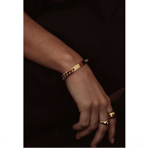 

q6fab french fashion girl style thick gold-plated long bead chain ins cool 18k thick french fashion bracelet bracelet girl 18k girlfriends g, Golden;silver