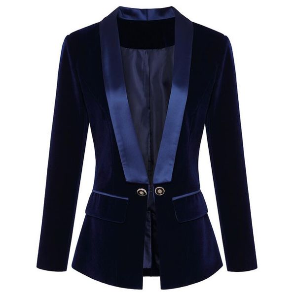 

ladies cetim patchwork from velvet fashion woven shaving slender slim fit long p1611 female blazer 1d6o, White;black