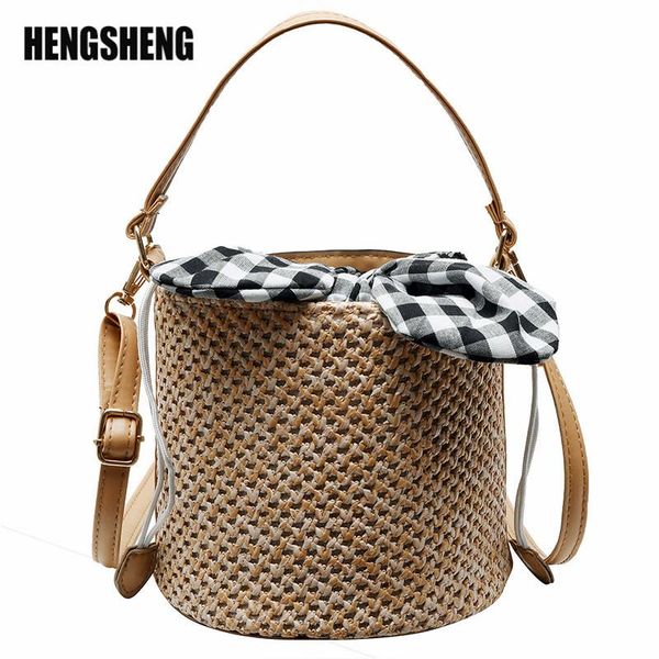 

straw holiday beach bag korean version the wild messenger bag ocean fairy portable bucket handbag zf9991