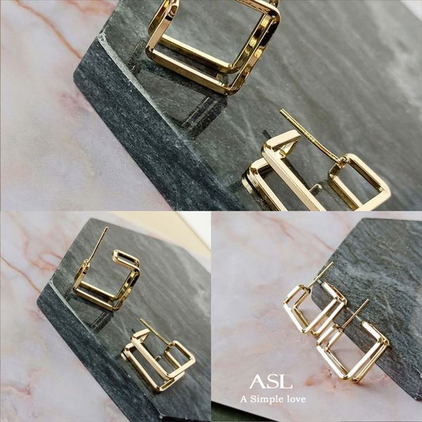 

xqw2 earring simple fashion bigjewelry mix steel tassel cuff diameter m studs gold plated stainless styles earrings for christmas, Golden