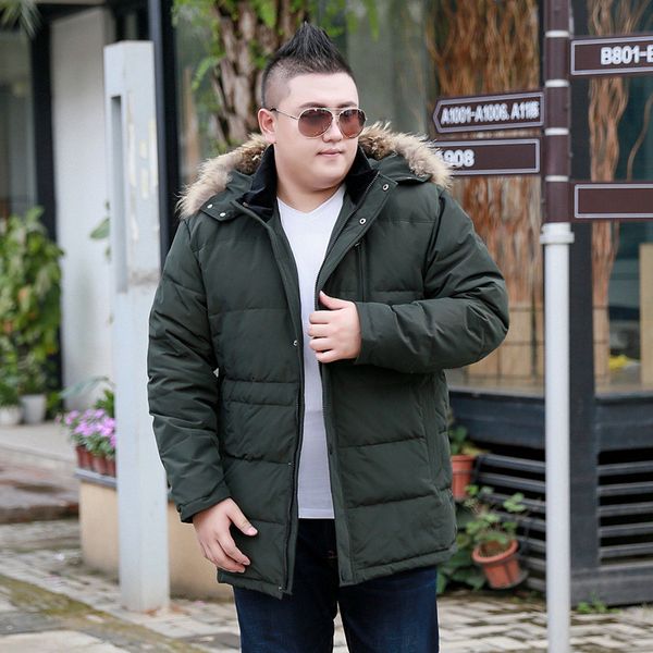 

male 2020 winter size 8xl 9xl 10xl big hood with cotton skin collar can remove the tampon from thicken coat chhx, Black