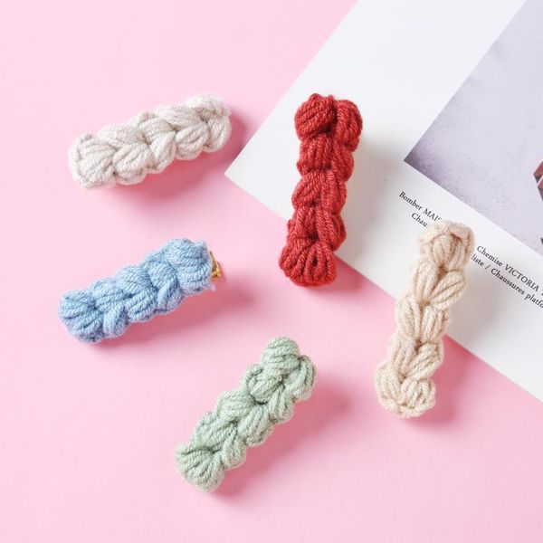 

hair accessories 5/8 pcs/set winter girls korean clips cute cashmere soft hairpins sweet children barrettes kid, Slivery;white