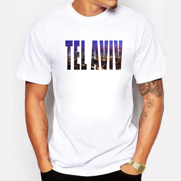 

blwhsa summer tel aviv city design printed o neck comfortable casual short sleeve white tee sport hooded sweatshirt hoodie men t shirt