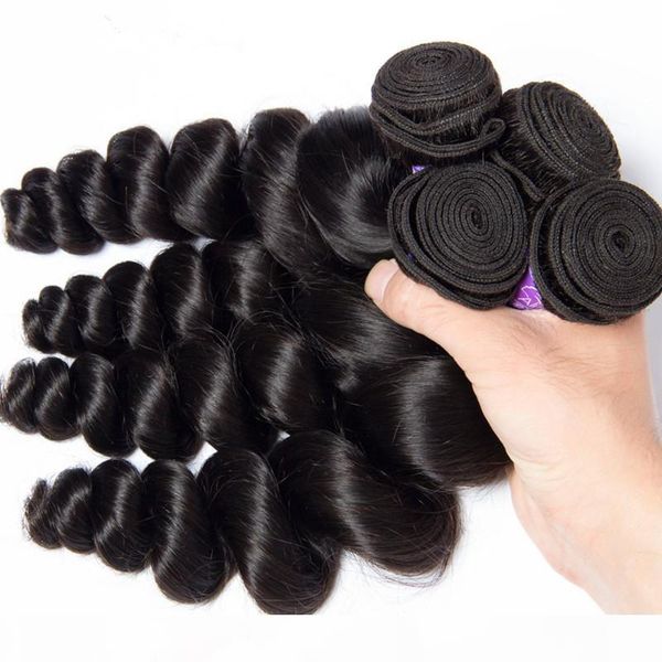 

arival brazilian virgin human hair weave loose wave unprocessed malaysian peruvian hair weft hair, 400gr lot, Black
