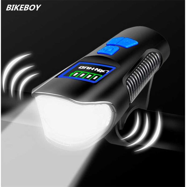

bikeboy multifunction bicycle light usb charging cycling front light waterproof w/ horn speedometer bike head
