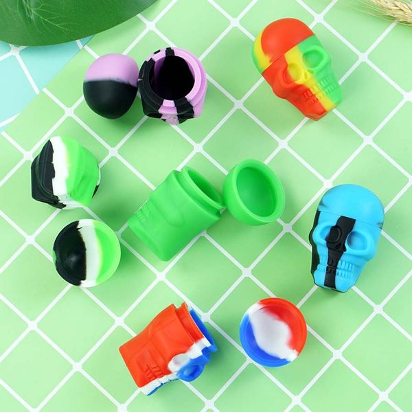 15ml frascos de cera frasco de silicone crânio Dab Jar Bakeware recipientes antiaderros MOQ = 10 pcs