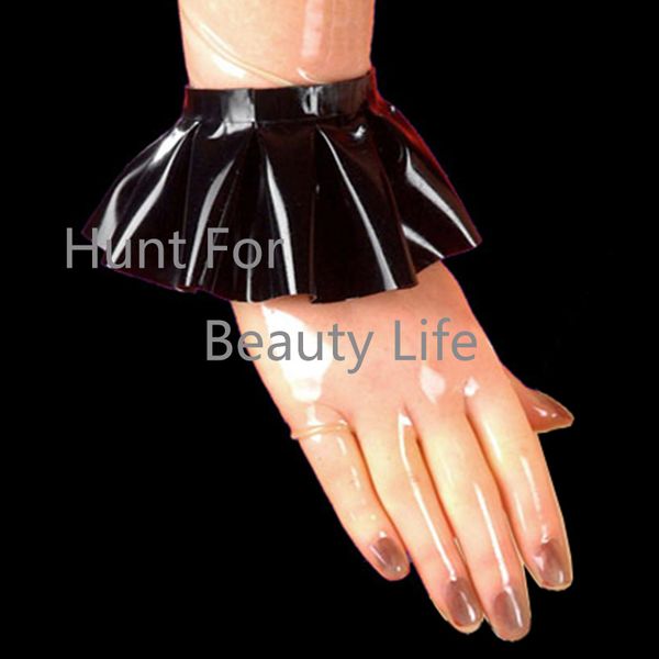 

latex gloves w big ruffles fetish customization handmade natural socks, Blue;gray