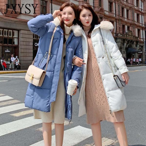 

women winter coats 2019 new winter jacket women long parka hooded big fur collar zipper thick warm female parka jacket overcoat1, Black