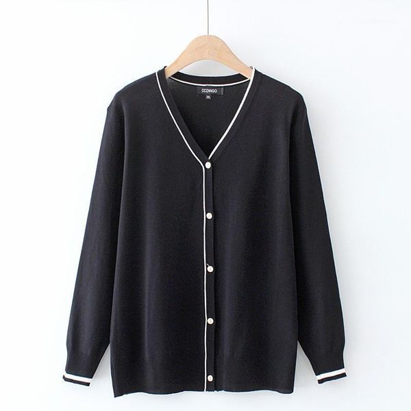 

women's knits & tees plus size xl-4xl blue white black women's ice silk v-neck cardigan long sleeved spring autumn thin outerwear1