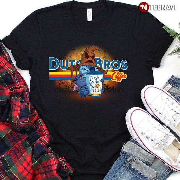 

stitch with sorting hat dutch bros coffee t-shirt sport hooded sweatshirt hoodie