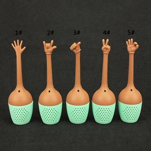 

gesture style silicone tea infuser ok yeah palm love you style tea strainer tea leaf infuser filter creative hand gestures teapot vt0674