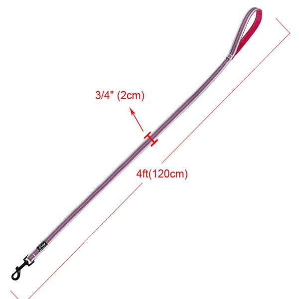 

4 colors dog leash lead nylon reflective pet puppy walking lead soft padded running training leashes rope for small med wmtkjp