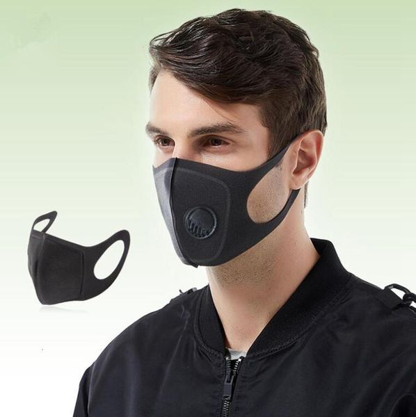 

air mouth pm2.5 filter sponge pollution face reusable with breathing valve anti haze dust washed men women mask kka7797