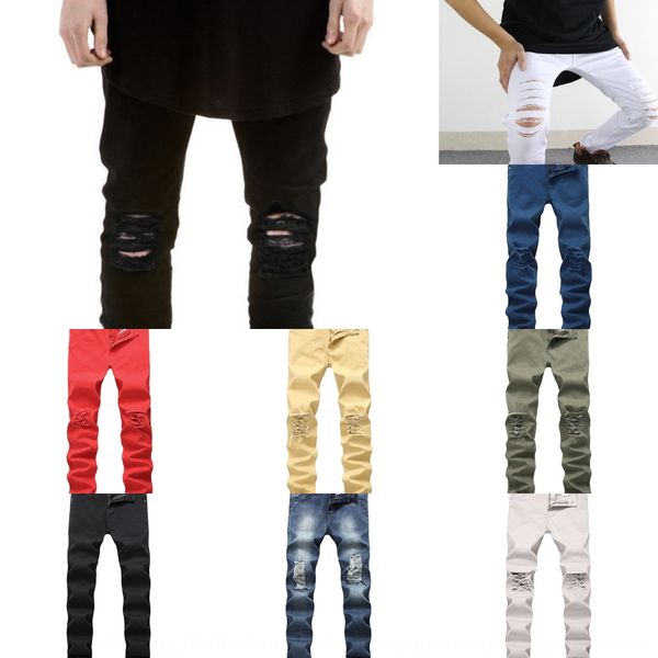 

high street духовые отверстия разрушенный мужчин и джинсы маленькие ноги размять мужские и женские джинсы olvrh, Blue